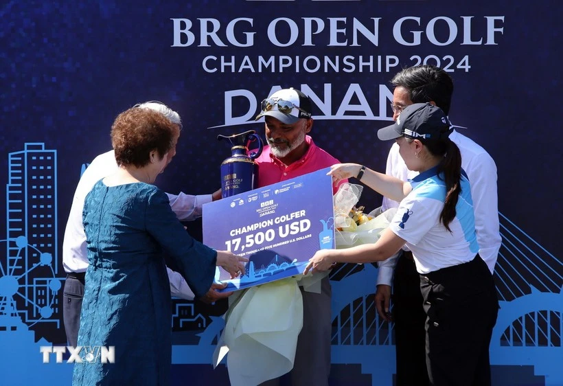 Indian golfer Rahil Gangjee wins victory at the BRG Open Golf Championship Danang 2024. (Photo: VNA)