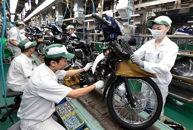 A motorcycle production line at Honda's Phuc Yen factory in Vinh Phuc. (Photo: VNA)