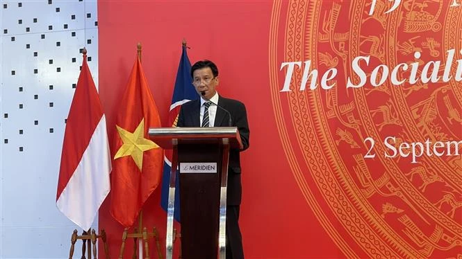 Vietnamese Ambassador to Indonesia Ta Van Thong speaks at the event (Photo: VNA)