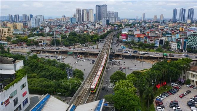 Elevated section of Nhon – Hanoi Station metro line (Photo: VNA)