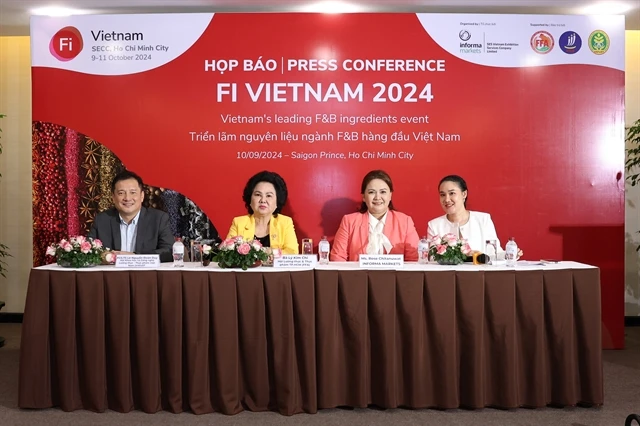 The organisers of Fi Vietnam 2024 speak about the F&B ingredients exhibition at a press briefing on September 10. (Photo: VNA)