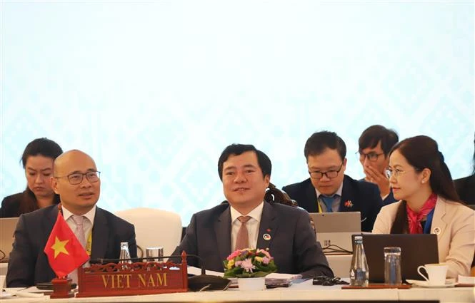 Deputy Minister of Industry and Trade Nguyen Sinh Nhat Tan speaks at the meeting (Photo: VNA)