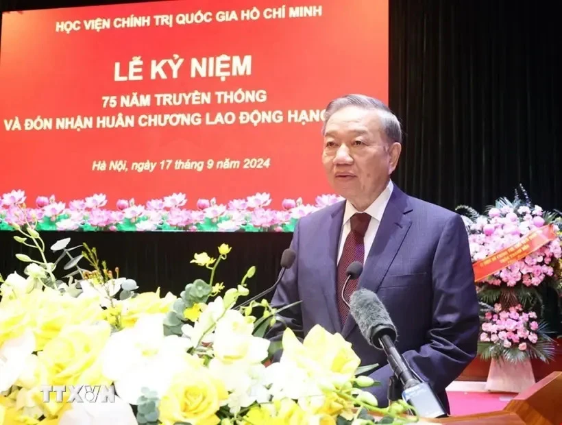 Party General Secretary and President To Lam speaks at the event (Photo: VNA)