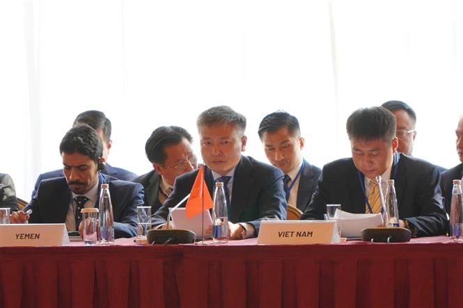 Deputy Minister of Public Security Major General Nguyen Ngoc Lam (centre) at the conference (Photo: VNA)