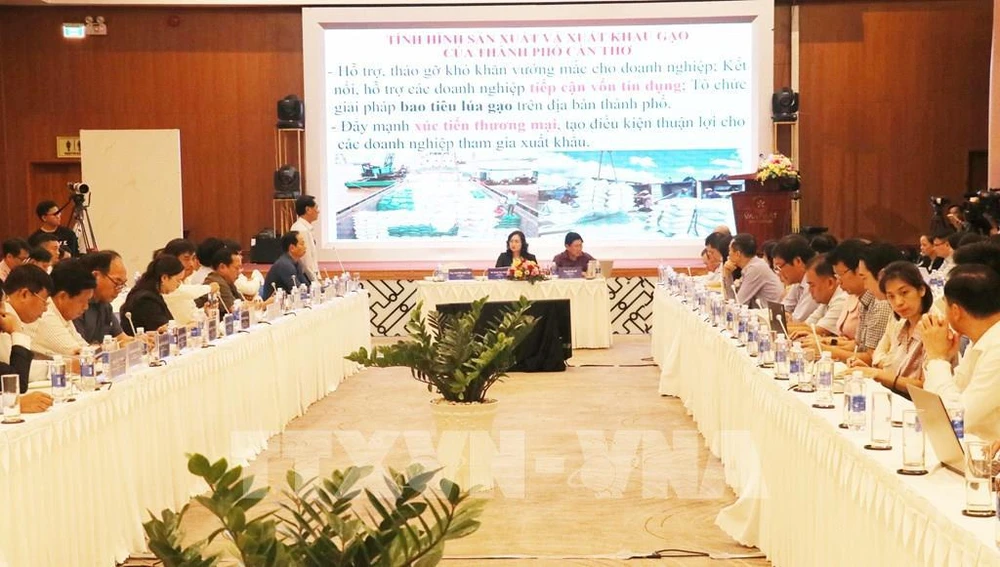 At a recent conference to discuss measures to promote Mekong Delta's trade activities (Photo: VNA)