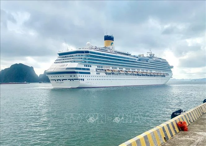 The Italian-flagged Costa Serena docked at the Ha Long International Cruise Port on September 30. The Ha Long Bay in Quang Ninh province was named by UNESCO as a world heritage site twice in 1994 and 2000. (Photo: VNA)