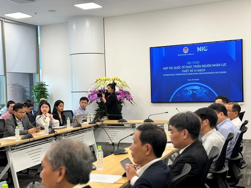 An overview of the seminar on international cooperation in human resources development for integrated circuit (IC) design. (Photo: dangcongsan.vn)