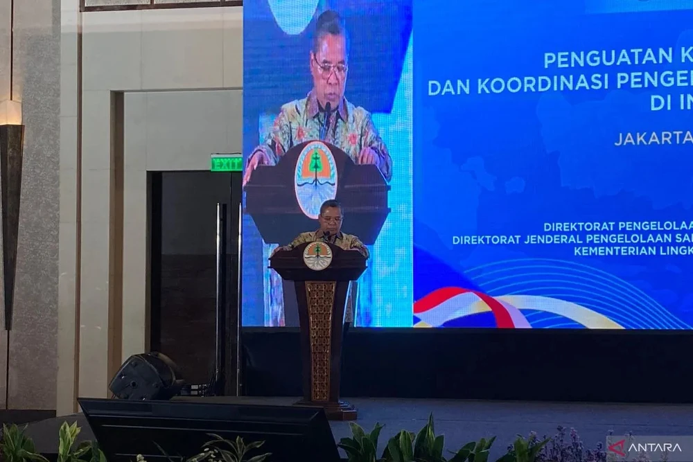 Indonesian Deputy Minister of Environment and Forestry Alue Dohong speaks at an event. (Photo: Antara)