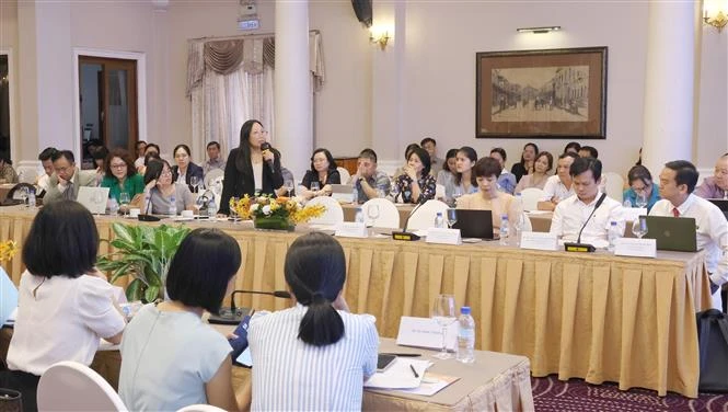 A representative from a medical business in Ho Chi Minh City voices concerns at the dialogue. ( Photo: VNA)