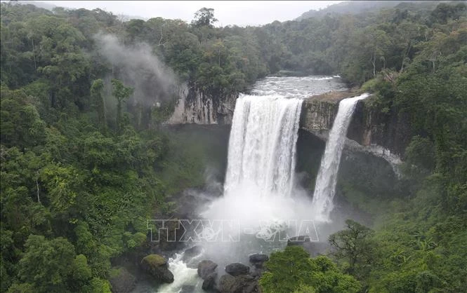 A view of the K50 Waterfall (Hang En Waterfall) in the Kon Ka Kinh National Park in the Central Highlands province of Gia Lai. (Photo: VNA)