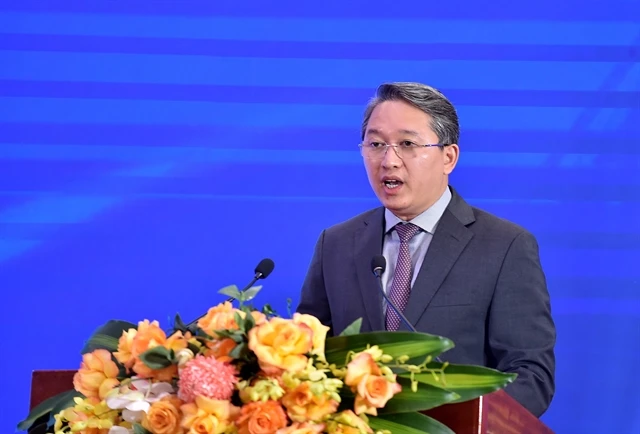 Minister of Justice Nguyen Hai Ninh speaks at the event (Photo: baochinhphu.vn)