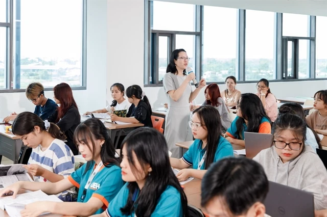 A classroom at the University of Economics Ho Chi Minh City. (Photo: VNA)