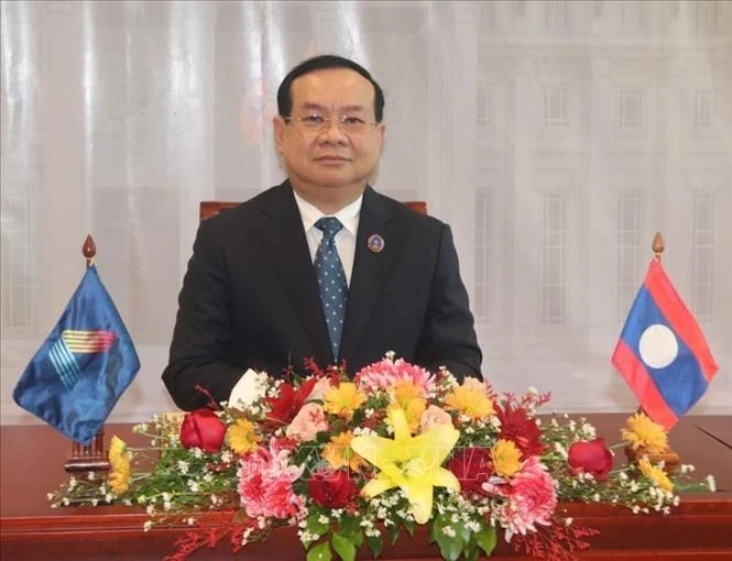 Chairman of the Lao National Assembly (NA)'s Committee for Foreign Affairs and Head of the AIPA-45 National Secretariat Sanya Praseuth. (Photo: VNA broadcasts)