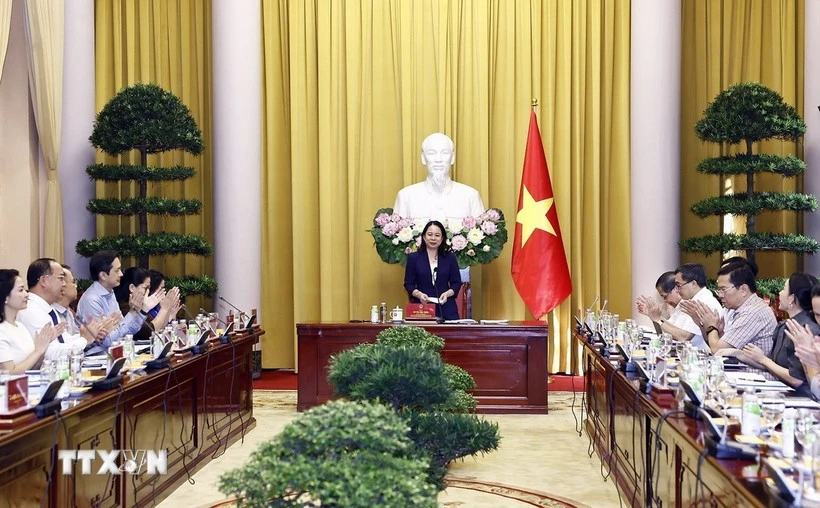 State Vice President Vo Thi Anh Xuan speaks at the event. (Photo: VNA)