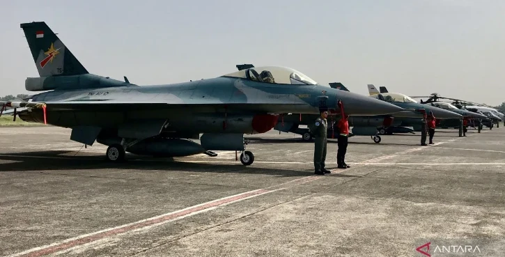 Indonesia has deployed four F-16 fighter jets to secure the arrivals of heads of state and foreign dignitaries to attend the inauguration of President-elect Prabowo Subianto and Vice President-elect Gibran Rakabuming Raka. (Photo: Antara)