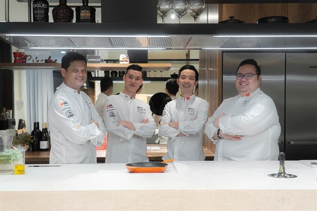 The Vietnamese team to compete in the final round of the Bocuse d’Or culinary competition to open in France on January 25, 2025. (Photo by Bocuse d'Or Vietnam)