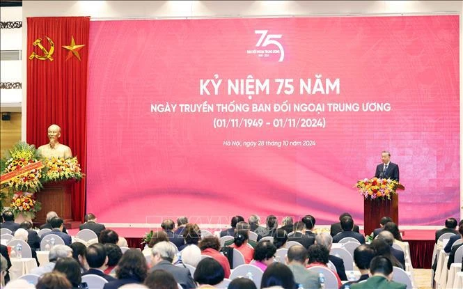 General Secretary of the Party Central Committee To Lam speaks at the ceremony. (Photo: VNA)