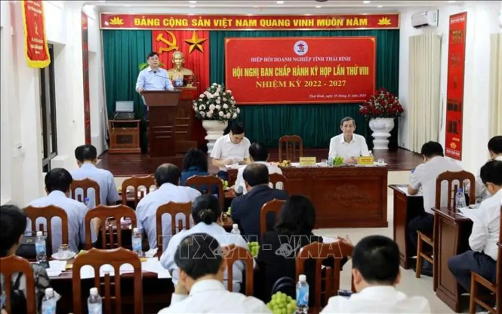 Representatives from Thai Binh province authority and businesses at the launching of the campaign. (Photo: VNA)