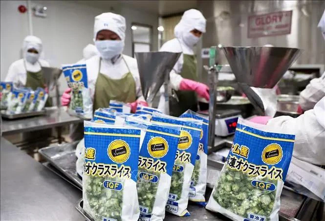 Workers process food for export to Japan. (Photo: VNA)