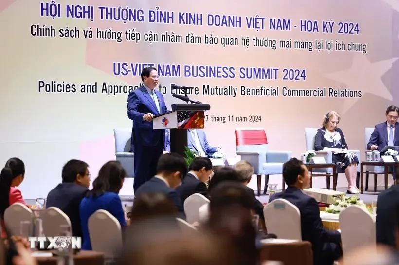 Prime Minister Pham Minh Chinh speaks at the 2024 US-Vietnam Business Summit. (Photo: VNA)