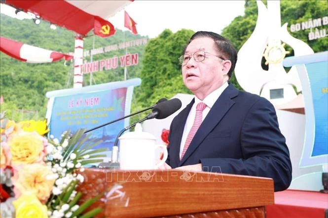 Nguyen Trong Nghia, member of the Politburo, Secretary of the Party Central Committee, and head of the committee’s Commission for Information and Education, addresses the ceremony (Photo: VNA)