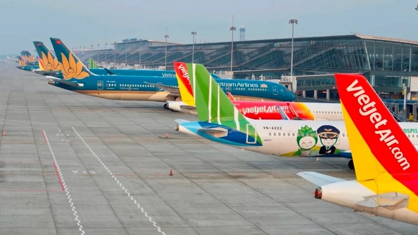 Aircraft at the Noi Bai International Airport in Hanoi (Photo: VietnamPlus)