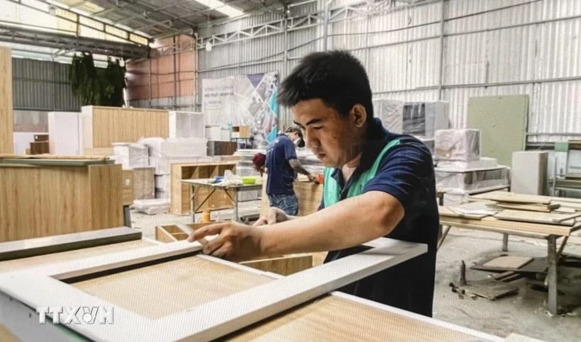 Furniture production at Manh He Furniture Company Limited, Ho Chi Minh City. (Photo: VNA)