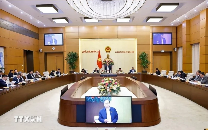 National Assembly Chairman Tran Thanh Man addresses the meeting (Photo: VNA)