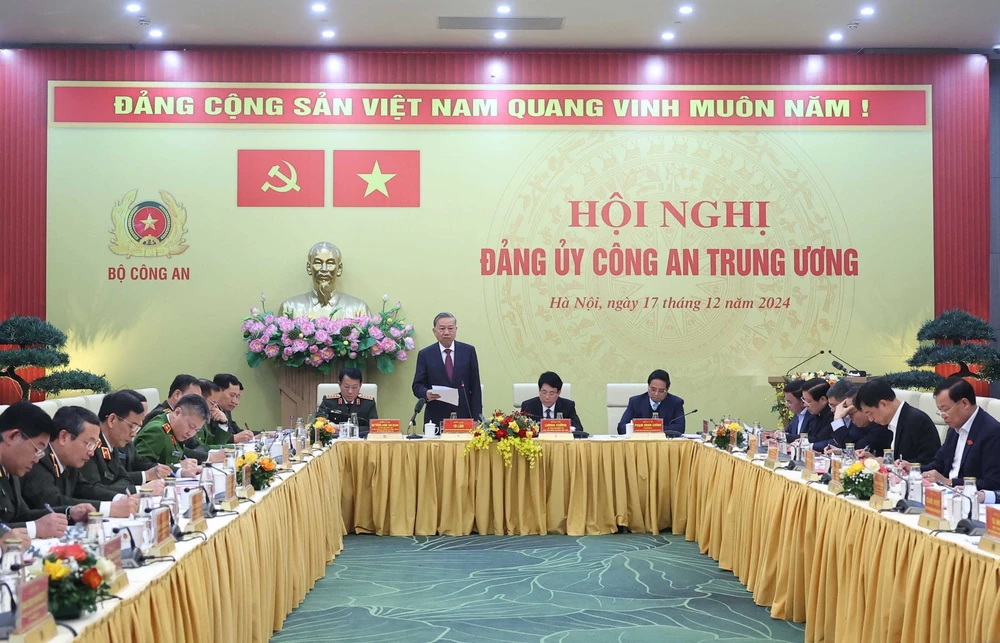 El secretario general del Partido Comunista de Vietnam, To Lam, interviene en la cita (Foto: VNA)