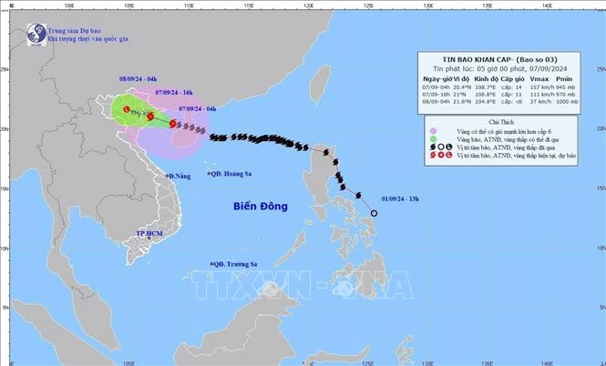 附图 第三号台风移动方向 