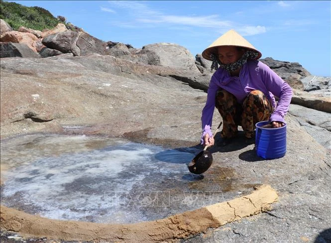 L'ancien champ de production de sel de Sa Huynh découvert à Quang Ngai. Photo : VNA