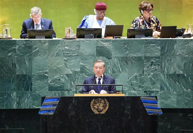 Le secrétaire général du Parti communiste du Vietnam et président vietnamien To Lam assiste au Sommet de l’avenir de l’ONU. Photo . VNA