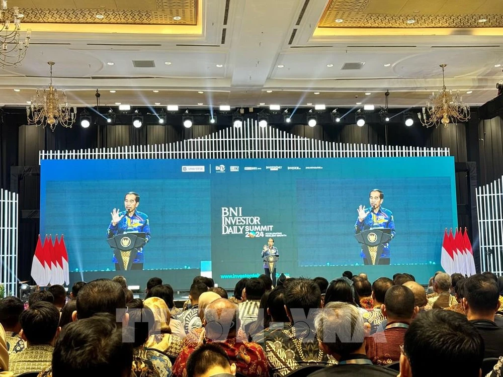 Le président Joko Widodo lors de l'ouverture du Sommet des investisseurs BNI 2024 à Jakarta le 8 octobre. Photo : VNA