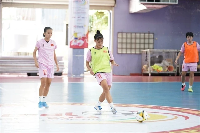 L'équipe nationale féminine de futsal du Vietnam est désormais classée 11e au classement mondial, a annoncé la FIFA. Photo ; VFF