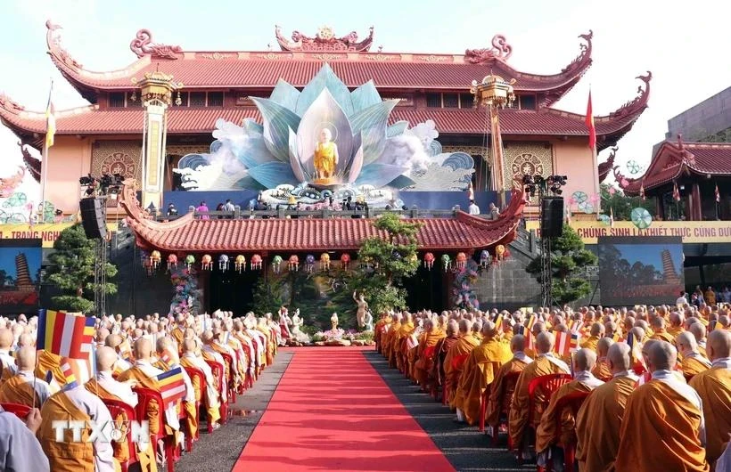 Célébration de l'anniversaire de Bouddha dans le calendrier bouddhiste 2568 (2024) à Viet Nam Quoc Tu (pagode nationale du Vietnam) à Ho Chi Minh-Ville. (Photo : VNA)