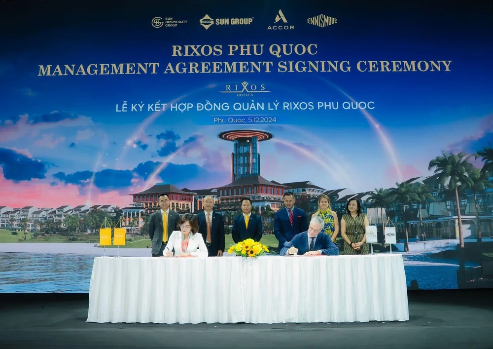 Sun Group et Accor & Ennismore signent un accord pour amener la marque de luxe tout compris Rixos de renommée mondiale à Phu Quoc. (Photo : Sun Group)