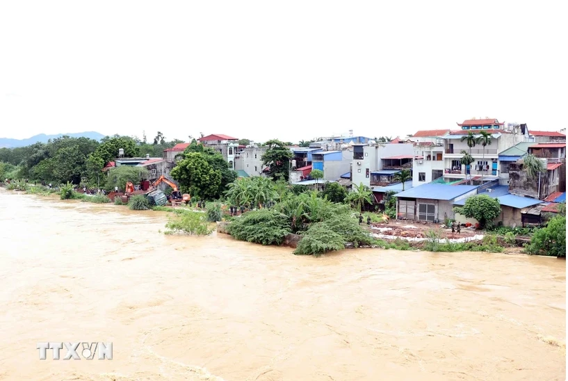 Le typhon Yagi cause des graves inondations. Photo: VNA