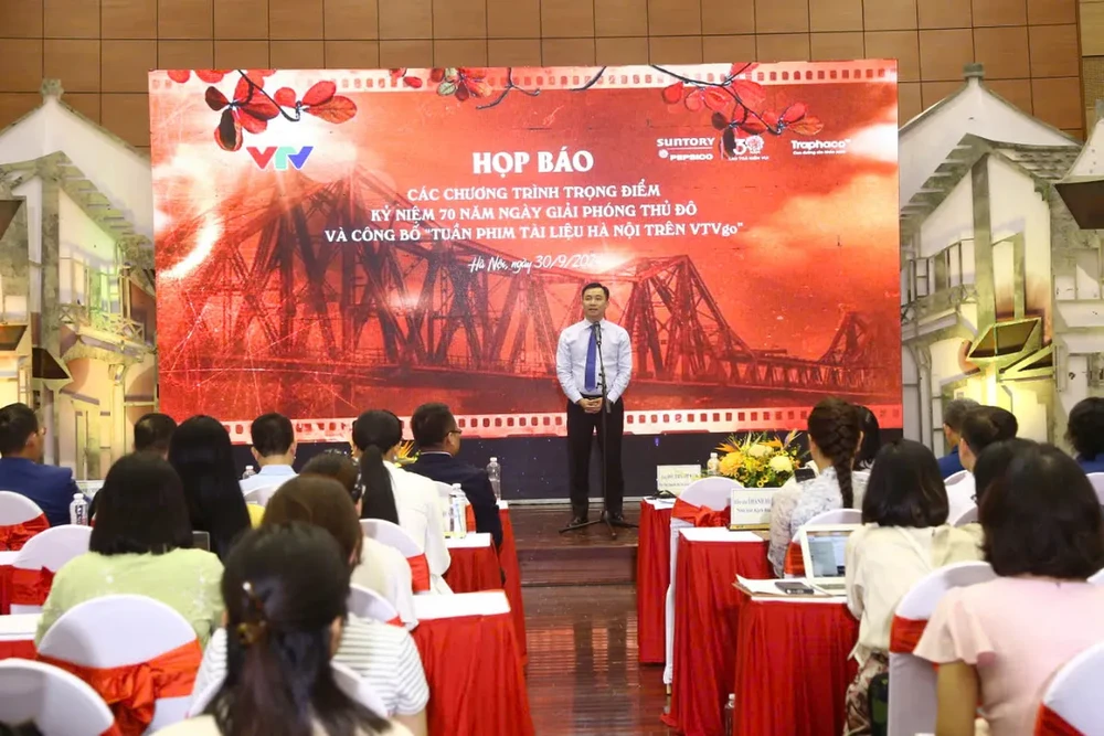 Le directeur général adjoint de VTV, Do Thanh Hai, lors de la conférence de presse le 30 septembre. Photo: VNA