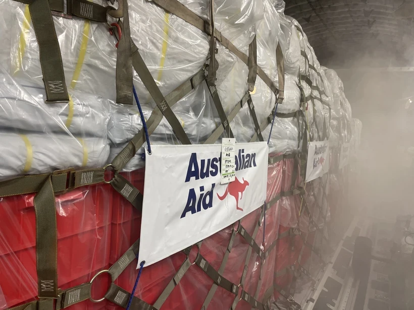 La première cargaison de secours en provenance d'Australie est arrivée au Vietnam. Photo : Ambassade d'Australie