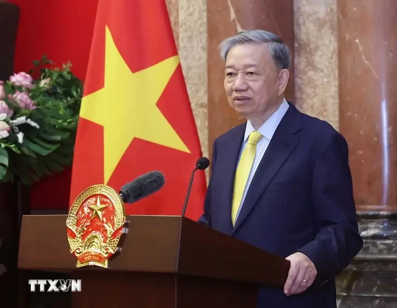 越南国家主席苏林。图自越通社