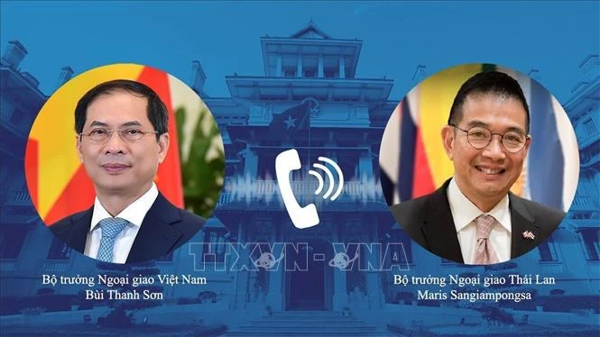 越南外交部长裴青山与泰国外长马立斯·萨年蓬通电话