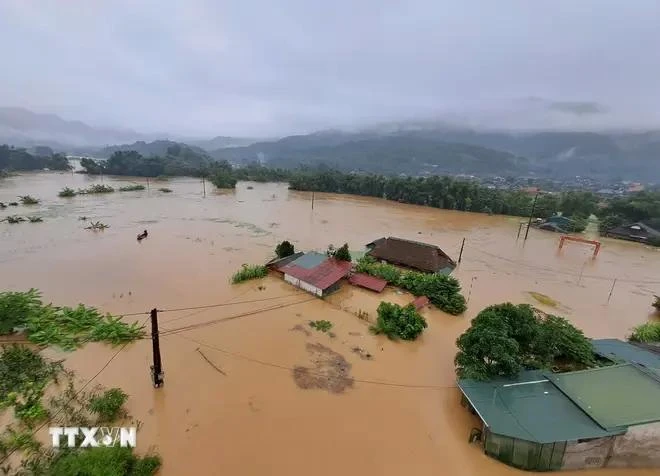 Flooding in the northern province of Ha Giang. (Photo: VNA)
