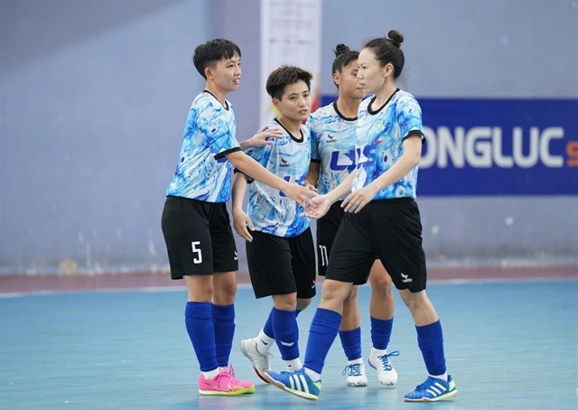 The national women's futsal team train in HCM City, the start of their World Cup campaign. (Photo: courtesy of Thai Son Nam FC) 