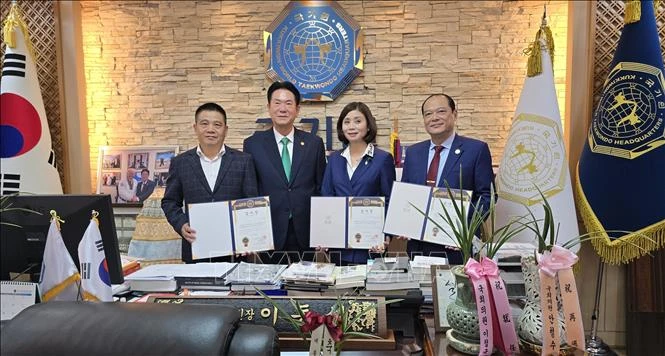 The Seoul-based World Taekwondo Academy (WTA) pledges to support Vietnam in organising the 2024 Asian Open Police Taekwondo Championships. (Photo: VNA)