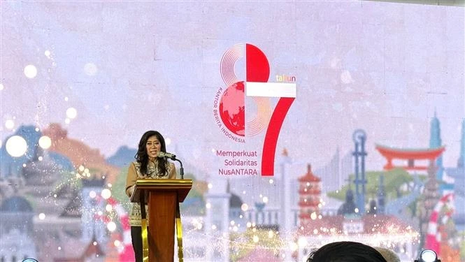 Indonesian Communication and Digital Affairs Minister Meutya Hafid at ANTARA's 87th anniversary event at ANTARA Heritage Center, Jakarta, on December 13. (Photo: VNA)