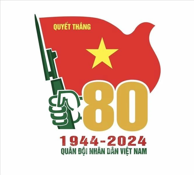 The logo design for use in popularisation activities in celebration of the 80th founding anniversary of the Vietnam People's Army (December 22, 1944 - 2024). (Photo: VNA)