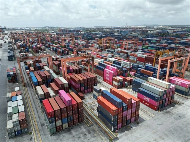 A container depot in Hai Phong Port. (Photo: VNA)