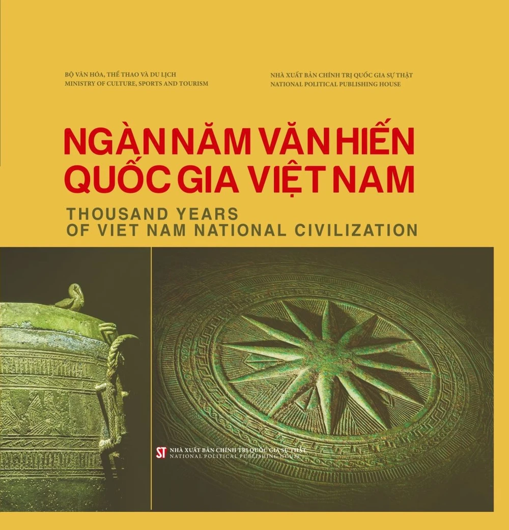 The Vietnamese-English book titled “Thousand Years of Vietnam National Civilisation” featuring national treasures. (Photo: nxbctqg.org.vn)