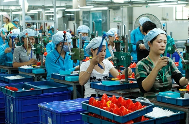 Workers at an electronic factory in the southern province of Dong Nai (Photo: VNA)