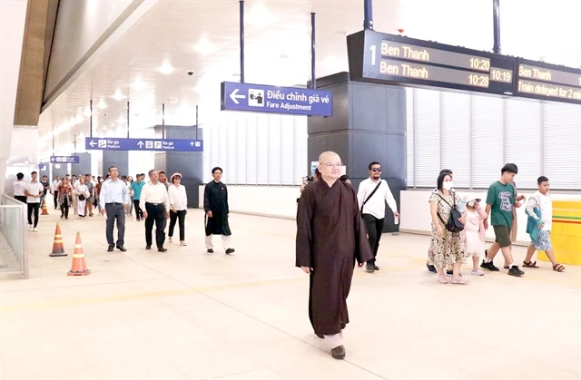 The station of Metro Line 1 (Ben Thanh – Suoi Tien) in Ho Chi Minh City. (Photo: VNA)